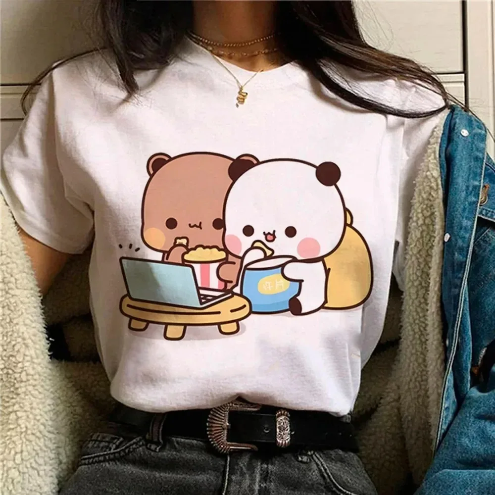 Bubu Dudu Women's Cute Anime Girl Pattern Harajuku Kawaii Summer Fashion T-shirt
