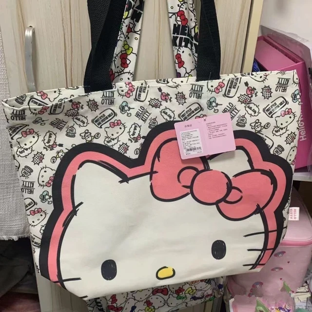 Hello Kitty Sanrio lightweight canvas tote bag pink