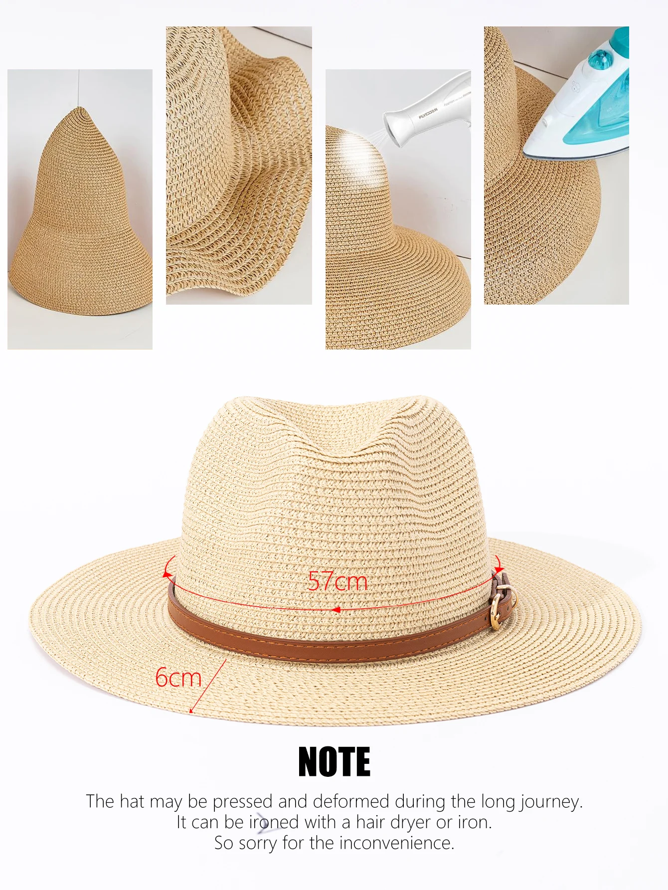 Sombrero de paja panamá para hombre y mujer, sombrero de copa de jazz femenino, tejido de paja, protección solar y sombrilla de moda, primavera y verano