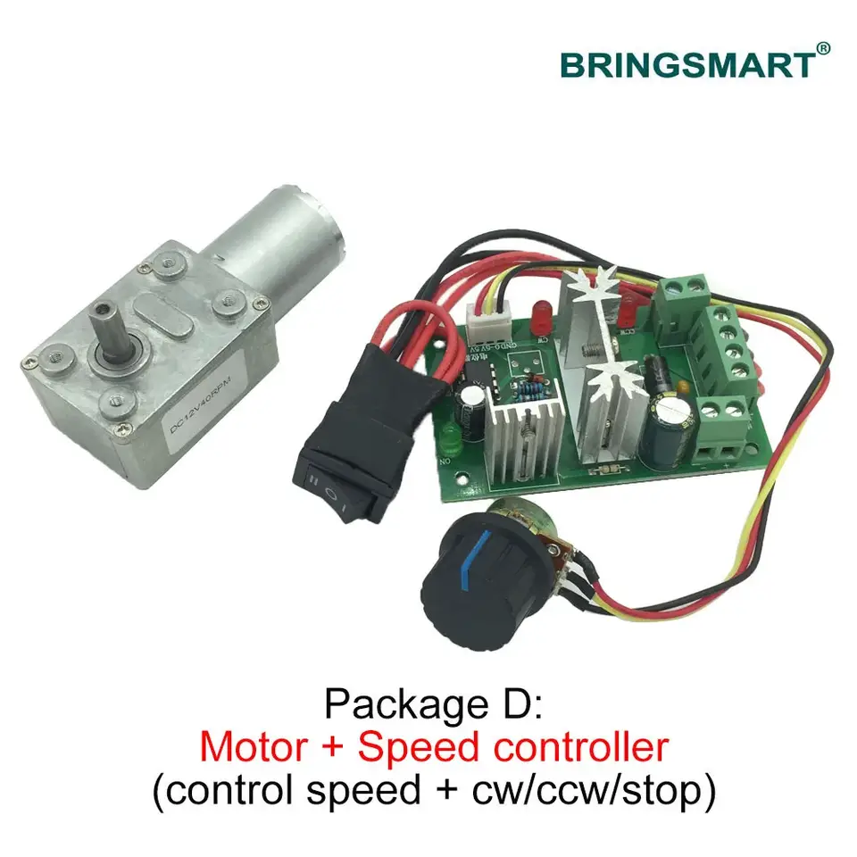 Bringsmart JGY-370 Worm Gear Motor 6v High Torque 12V DC Motor Low Speed 12 Volt Reducer Micro Self-lock Electric Motor image 4