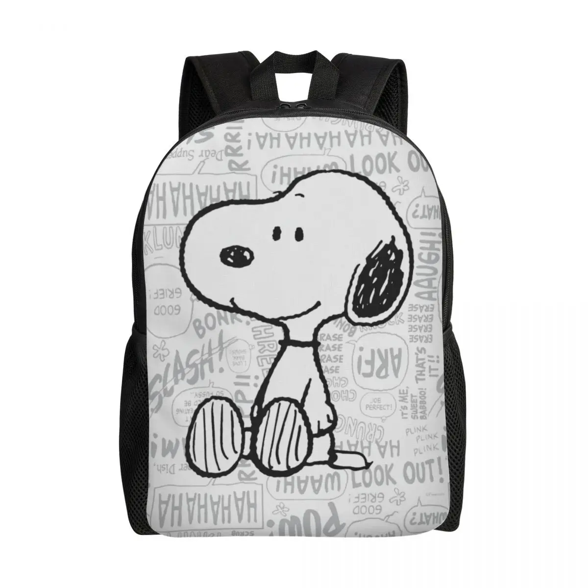 Mochila para portátil personalizada con paisaje de Van Gogh, Snoopy y Charlie Brown, mochila informal para mujer, para estudiantes universitarios, bolsa Peanuts