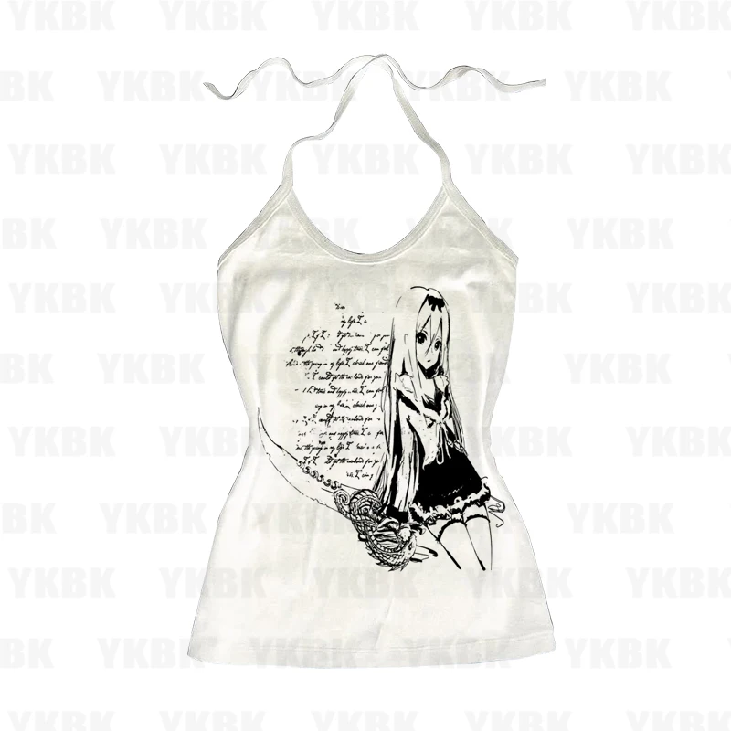 Fashion Casual Japan Y2K Print Anime Letter Goth 90s Woman Clothes Women Harajuku Street Girls O-neck Short Sleeves Tee Shirts 4