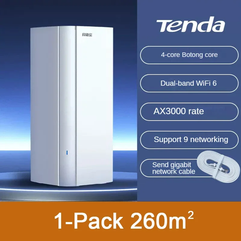 Tenda Ax3000 Wifi6 Gigabit Healthy Whole Home Mesh Router 5G 2402Mbps Sistema Copertura Esperienza Ad Alta Velocità 5500.Ft Ec12/Em12