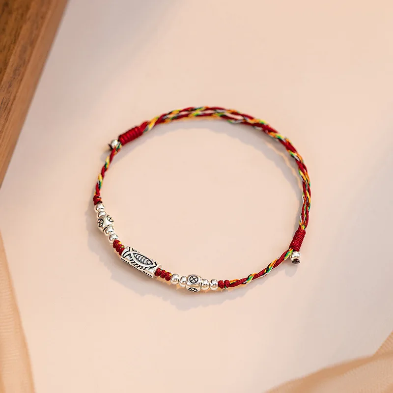 Chinesischen Stil Koi Handgemachte Geflochtene Armband für Frauen Männer Mode Glück Rot Seil Fisch Armbänder Paar Amulett Freundschaft Geschenke – Detail 5