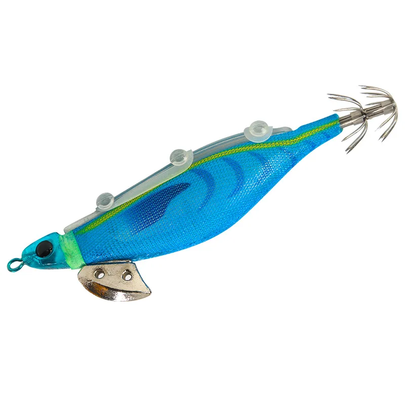 Noctilucent Squid Cuttlefish Jigs Lures Spinner Bait Wood Shrimp