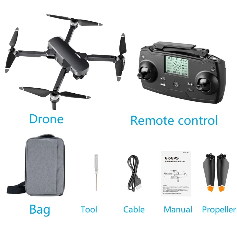 Квадрокоптер JJRC X17, Радиоуправляемый, Wi-Fi, двойная камера, 6K, GPS, 23 минуты работы, оптический поток, бесщеточный складной вертолет, игрушка