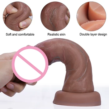 Big Glans Realistic Soft Dildo Cheap Small Penis Silicone Suction Cup Vibrator Dick Anal Butt Sex Toys Men Women Gay Huge Cock 2