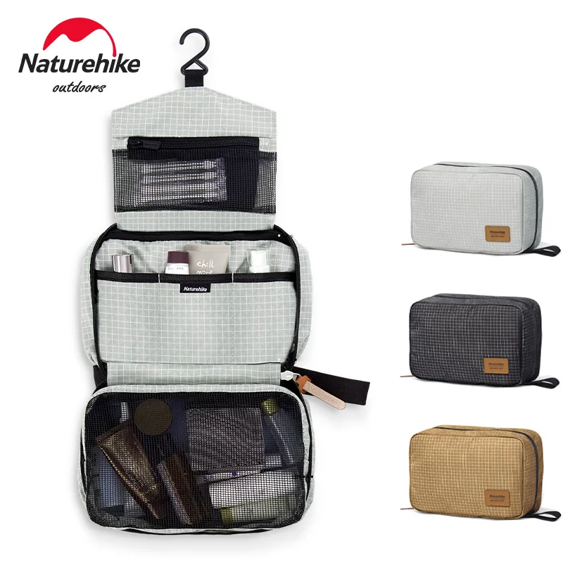 Naturehike Travel Hanging Toiletry Bag Water-proof Cosmetic Storage Bag PVC Wet Dry Separated Camping Hiking Wash, waterproof bag,dry bag