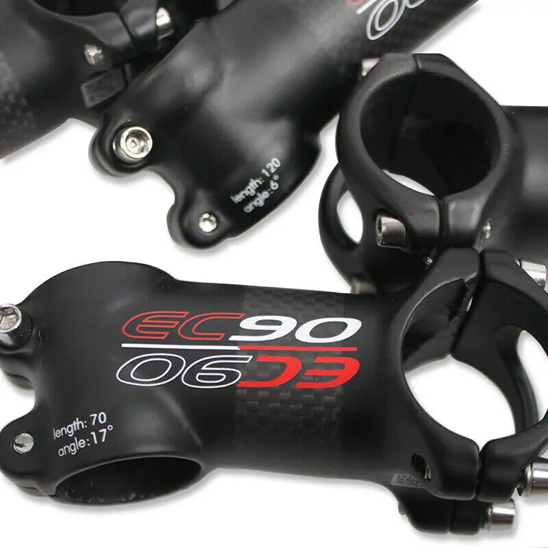 Aluminum Alloy+Carbon Fiber Bicycle Stem 60-120mm 6/17 Degree 1-1/8'' Bike Handl
