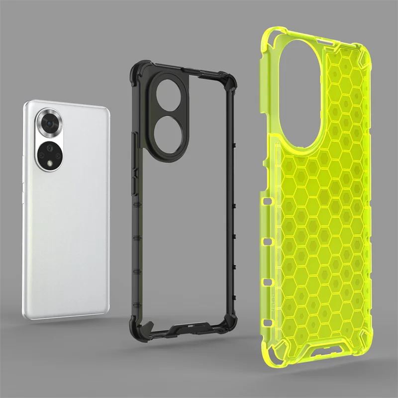 Shockproof Armor Phone Case with Hybrid TPU Bumper and Transparent Hard PC Back Cover