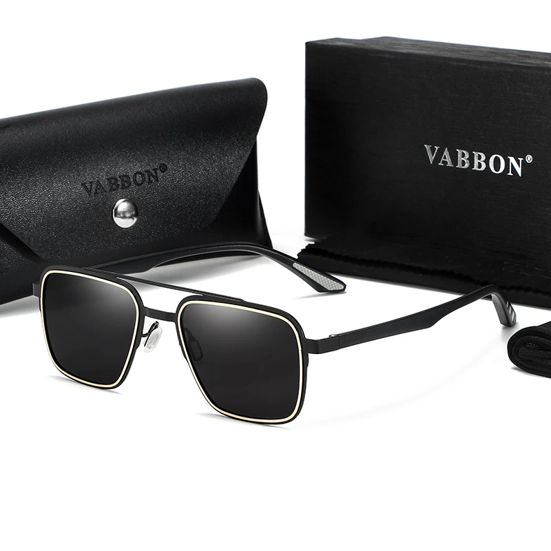 Metallic Black Polarizing Sunglasses Women's Fashion Large Frame Men's Sunglasses Advanced Sense Car Glasses 9549