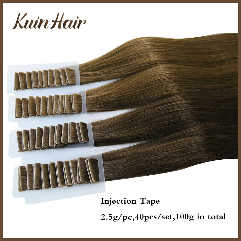Injectione Invisible Tape In Hair Extensions Straight Brazilian Virgin PU Skin Weft Tape Hair Extensions Natural Real Human
