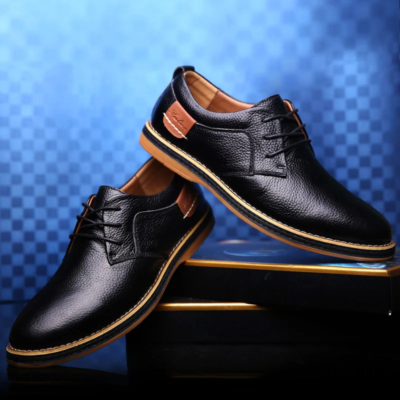 Large Size 38-48 Genuine Leather Golf Shoes Trendy Men's Outdoor Golfing Exercise Sneakers Leather Male Leisure Shoes