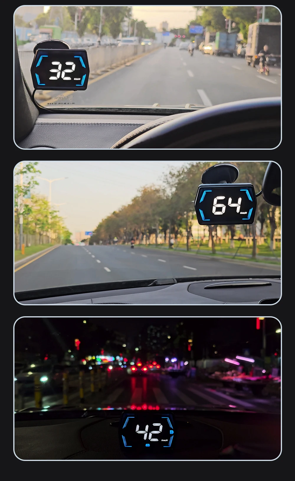 GPS HUD G20 Car Digital Speedometer Head-up Display Speed Meter Mph Kmh Compass
