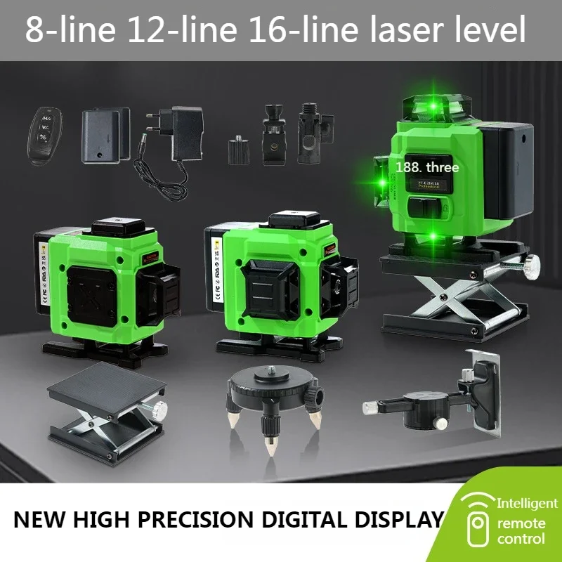 

8/12/16 Lines 360 Degrees 4D Laser Levels Indoor Outdoor High Power Green Laser Level Measuring Instrument Construction Tools