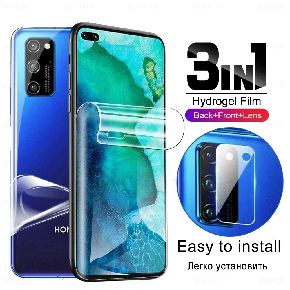 

3-в-1 Гидрогелевая пленка для задней панели экрана для Huawei Honor View 30 Pro View30 V30 V30pro Защита объектива камеры без защитного закаленного стекла