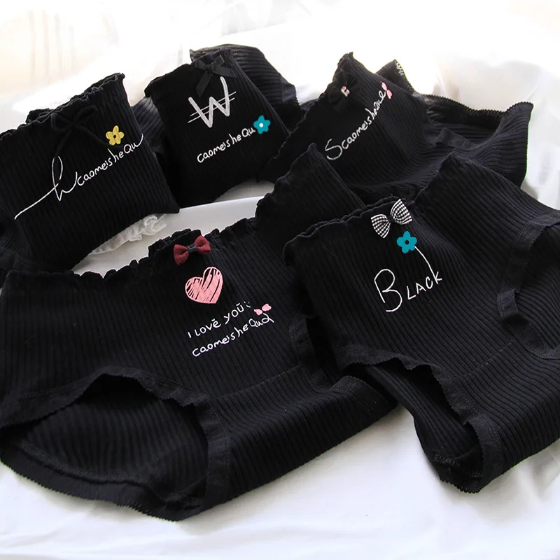 

3 шт./комплект, женские хлопковые трусы с принтом