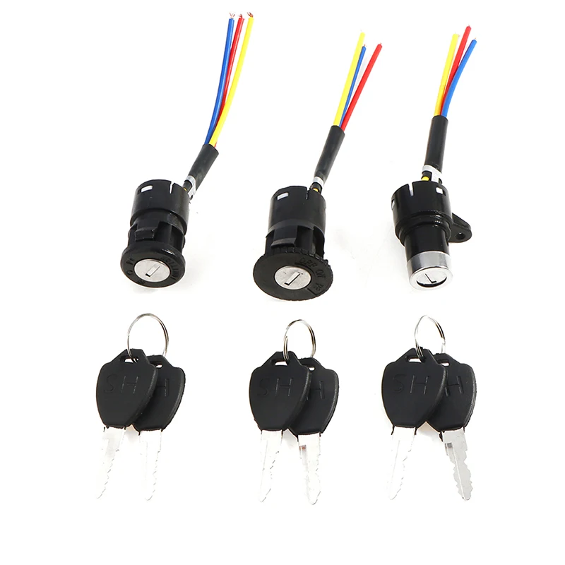Universal Ignition Switch Key Power Lock Electric Bicycle Biking Portable Dustproof Cycling Parts for Electric Scooter