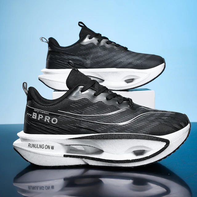 Men's Casual, Comfortable and Fashionable Road Running Shoes, Stable Inversion, Sports and Outdoor, Lace-Up Design, Low-Top Style, Fabric Upper and Comfortable Insoles, Non-Slip Wear-Resistant Soles, Geometric Patterns, Suitable for All Seasons