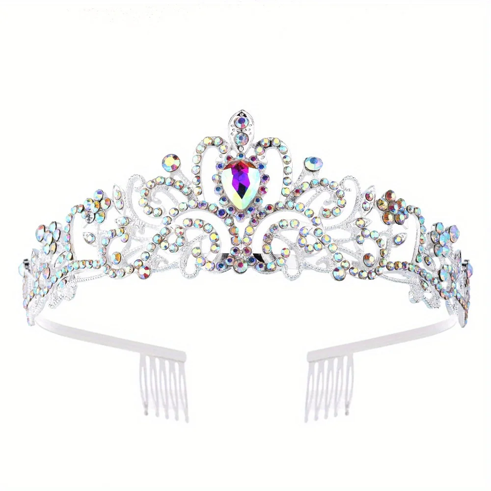 Hochzeit Haar Tiara Kristall Braut Tiara Krone mit Kamm Strass Abschluss ball Diadem Diademe und Kronen Braut Hochzeit Haarschmuck – Detail 7