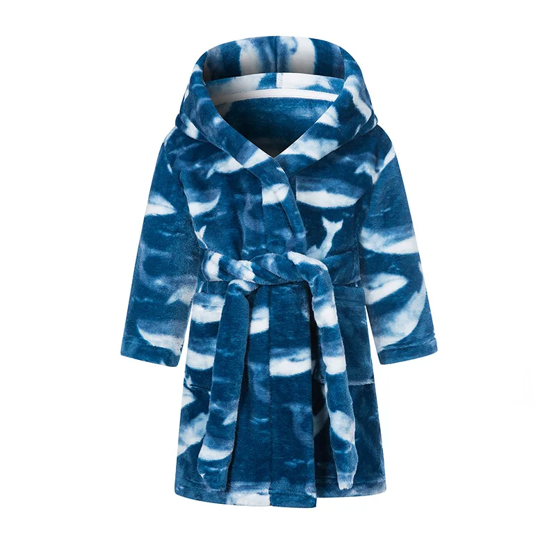 IYEAL Winter Warm Home Wear Children Robes Clothing Sleepwear Kids Bathrobe Flannel Sleepwear Boys Robes For Girls Clothing