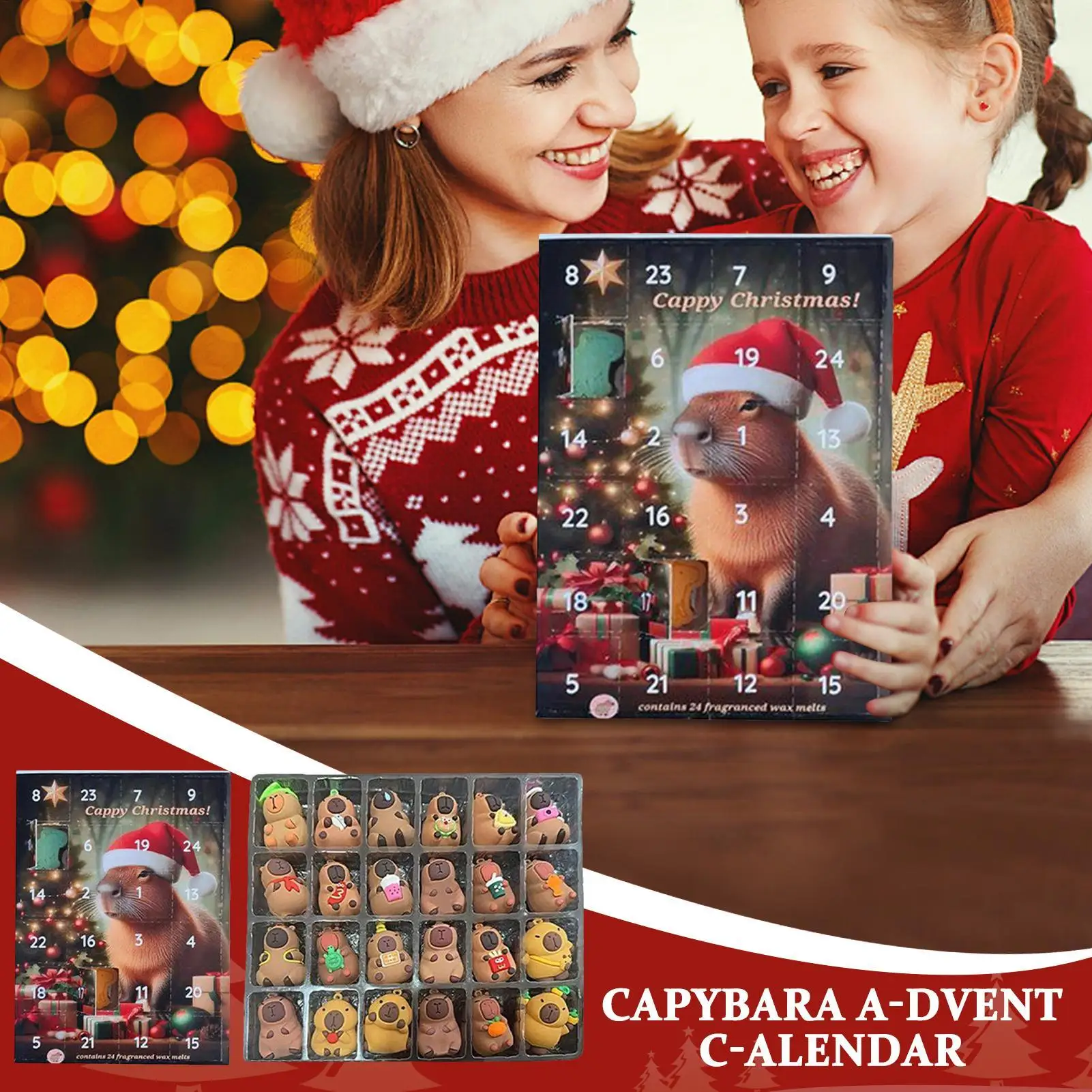 Christmas Advent Toys 24 Days of Countdown Calendar Advent Figures Collectible Holiday Festive Home Decor Doll for Kids Family