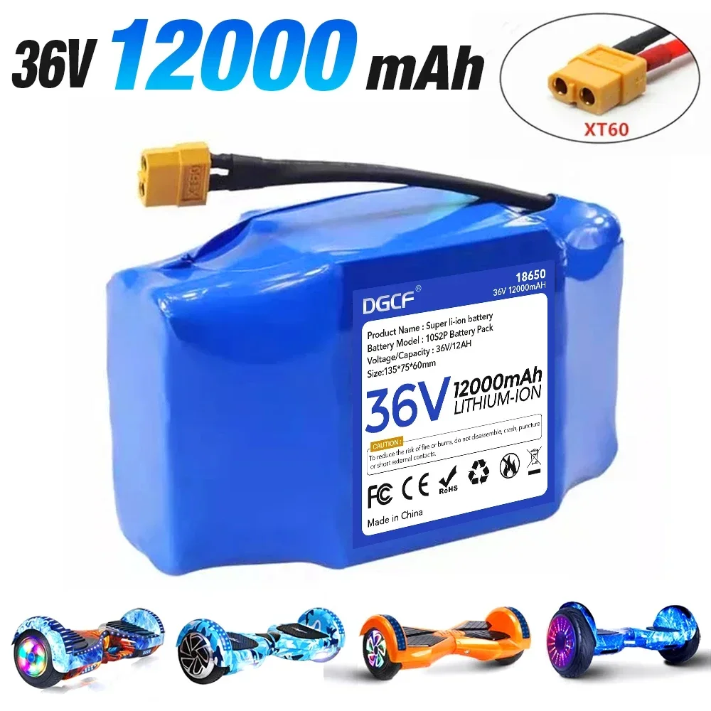 Lot Batterie Pile 36V 12000mAh 12Ah Rechargeable Lithium Ebike 200x75x66mm F1E4