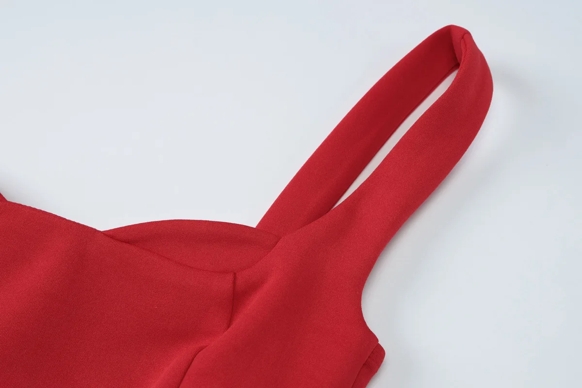 2025 New Party Spaghetti Strap Dress Women's Fashion Backless Sexy Mini Dress Plunge Elegant Folds Suspender Dress Female