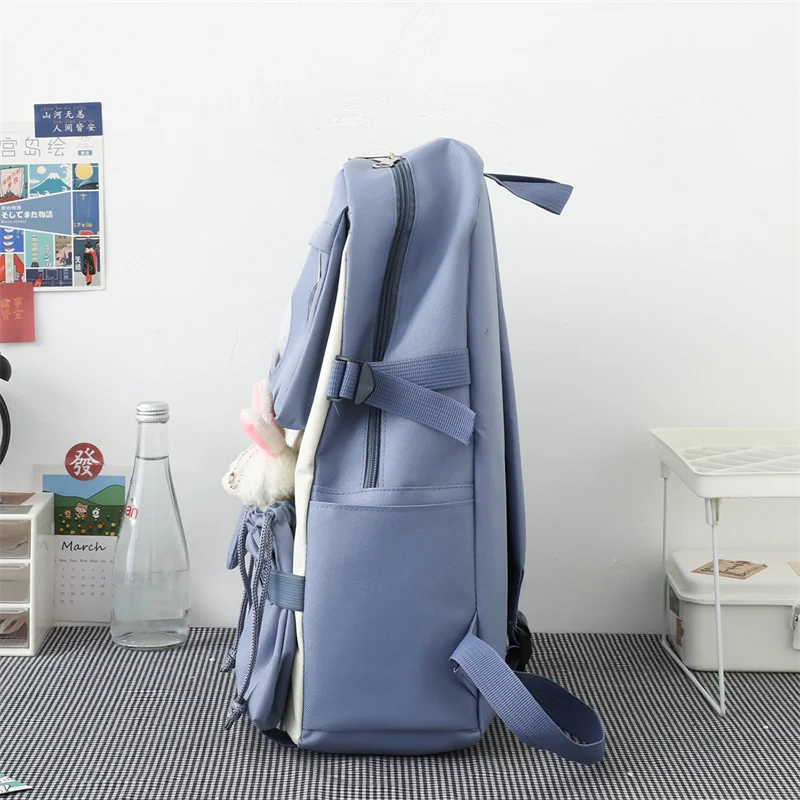 5 Pcs Sets school bags for girls Kids Backpack Children's School Backpack Kawaii Plush rabbit Women's Backpack Bookbag mochilas