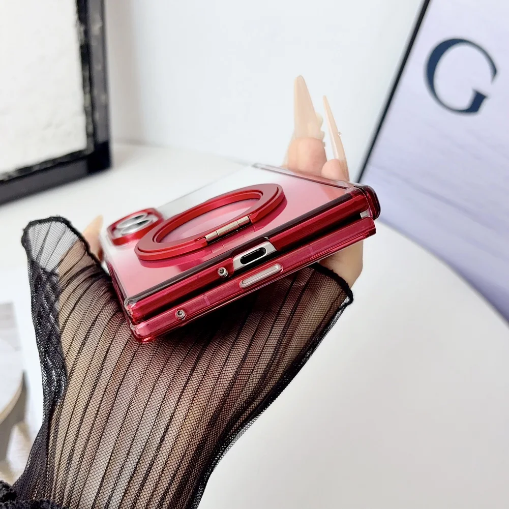 Rotating Magnetic Metal Holder Case with Transparent Cover