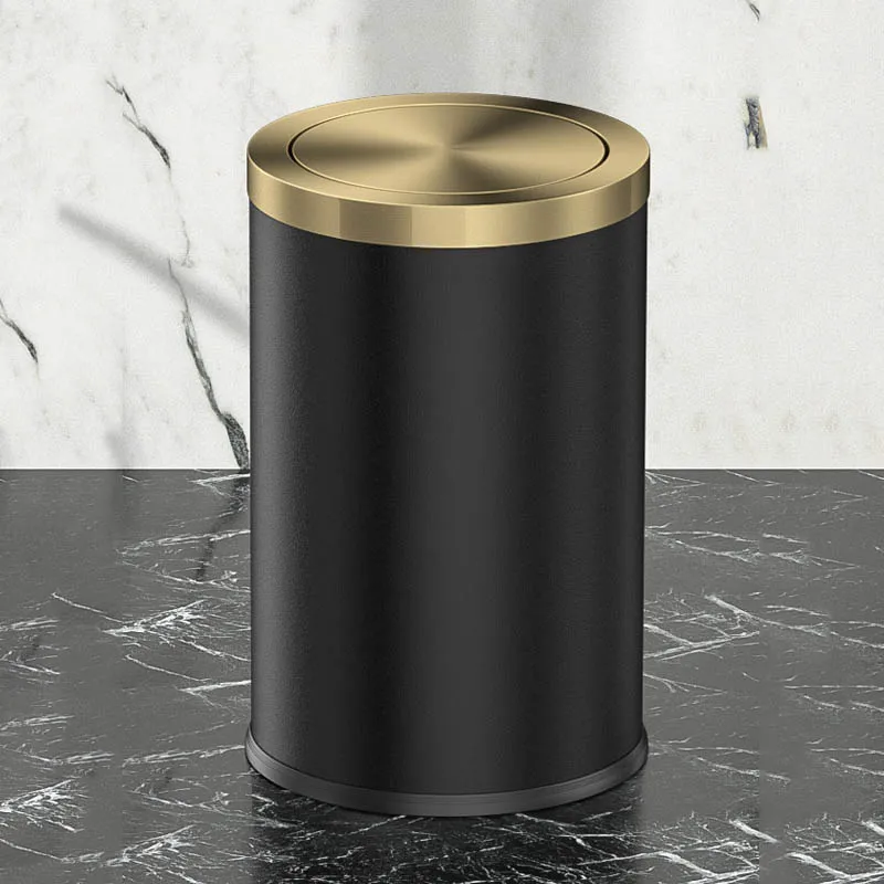 

Black Kitchen Trash Can With Lid Bathroom Odor Free Rubbish Trash Can Toilet Recycle Living Room Tacho De Basura Household Items