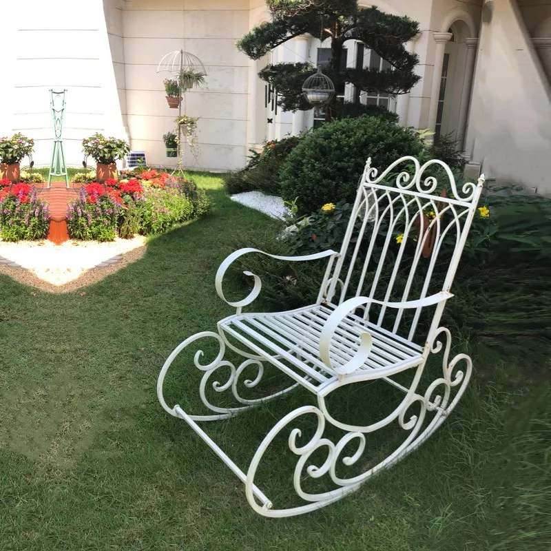 Garden & Patio Furniture Decoration Wrought Iron Outdoor Rocking Chair Metal Rocking Chair portable camping chair