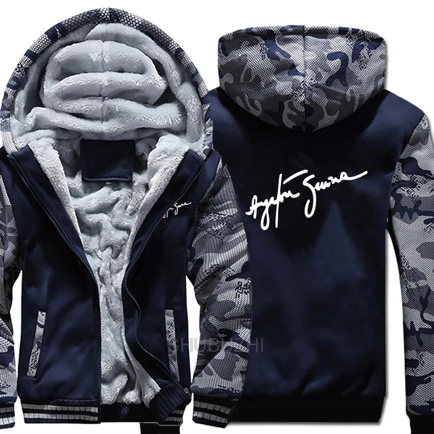 Hero Ayrton Senna Felpe Con Cappuccio Winter Camouflage Sleeve Jacket Uomo Fleece Hero F1 Senna Felpe