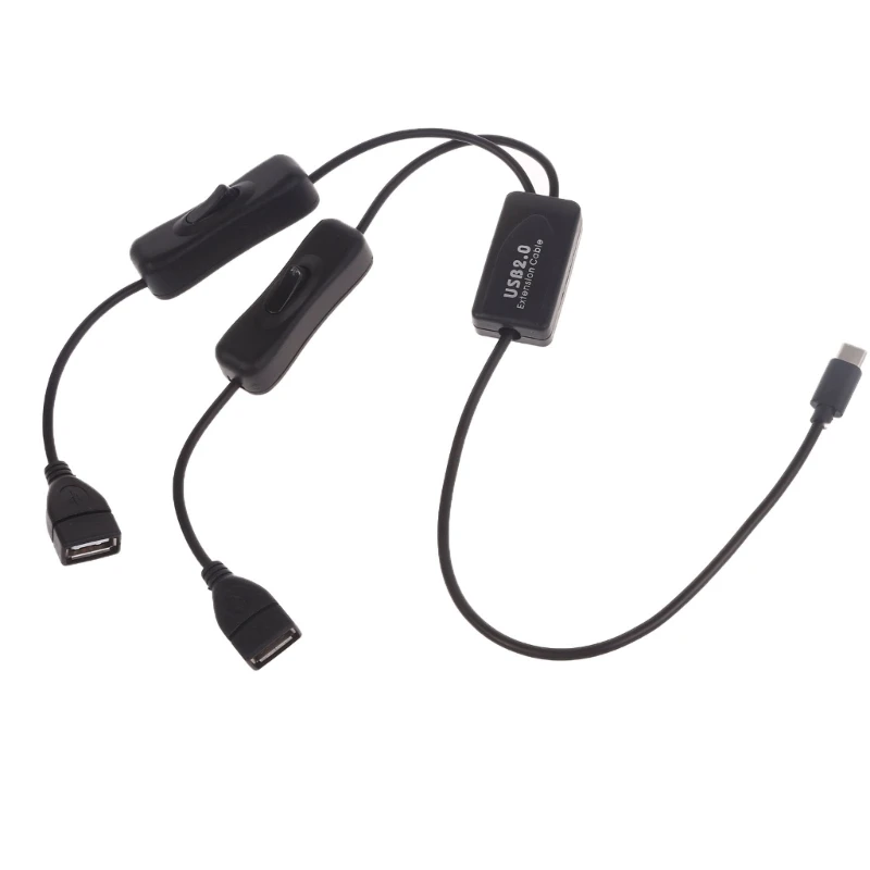 USB 3.1 Type-C OTG HUB Cable 2 in 1 USB C 3.1 Male to Female Plug Cable Hub Type-C to Double 2.0 converter cable