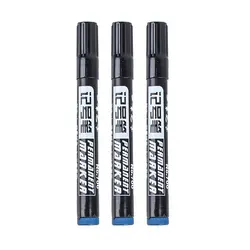 Permanent Waterproof Black Paint Marker Pens - Quick Drying Oily Markers for Tyres and Signatures - Stationery Supplies Set (3/9pcs) (Blue 3pcs)