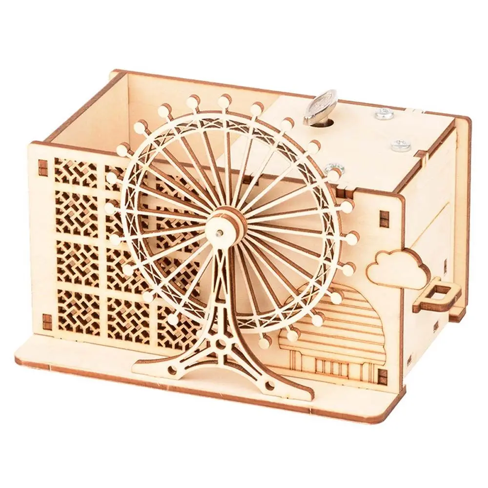 

Mechanical Assembling Toy Hand Shake Music Box Ferris wheel Ornaments Wooden Puzzle Pen holder Music Box Model Kits 3D Puzzle