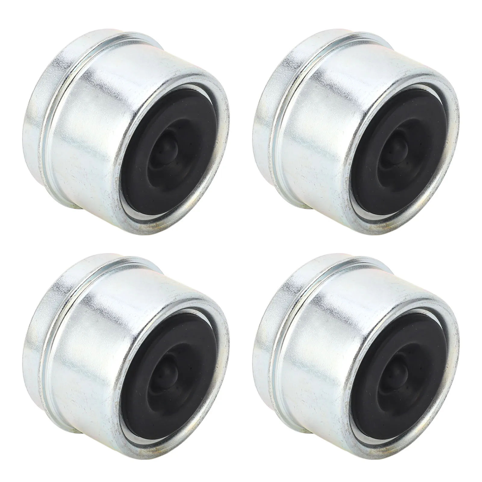 Trailer Bearing Dust Cap 4pcs 1.98in Trailer Bearing Dust Cap Trailer Axle Grease Oil Cap with Rubber Plugs for 2000 to 3500 Lbs Wheel Hubs