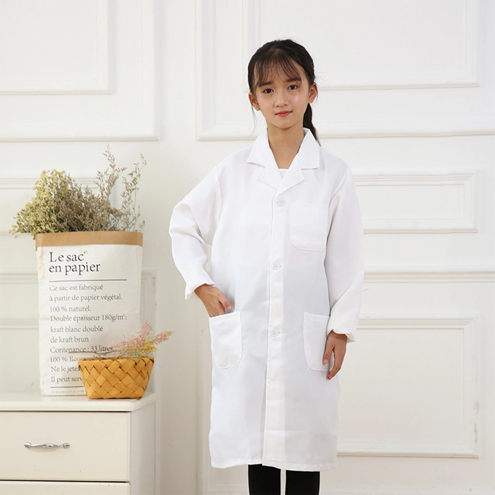 Children Doctor Cosplay Lab Coat Help Kids Learn Doctor Cosplay Coat for Halloween Parties