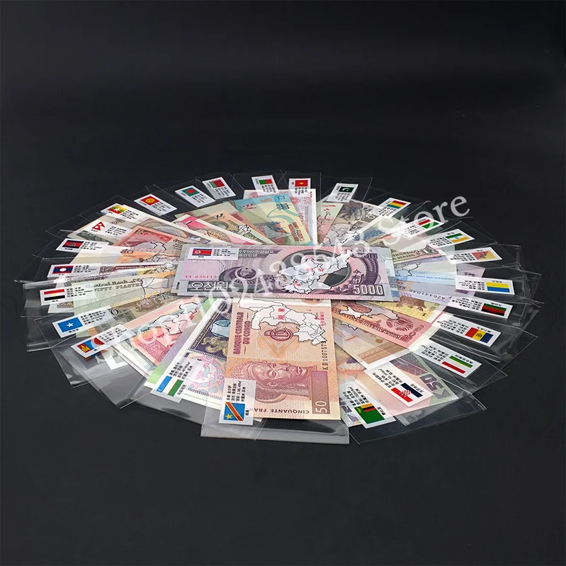 52Pcs Notes from 28 Countries UNC Real Original Banknotes Note with Red Bag Envelope World Note Gift Collection Original Notes world original notes