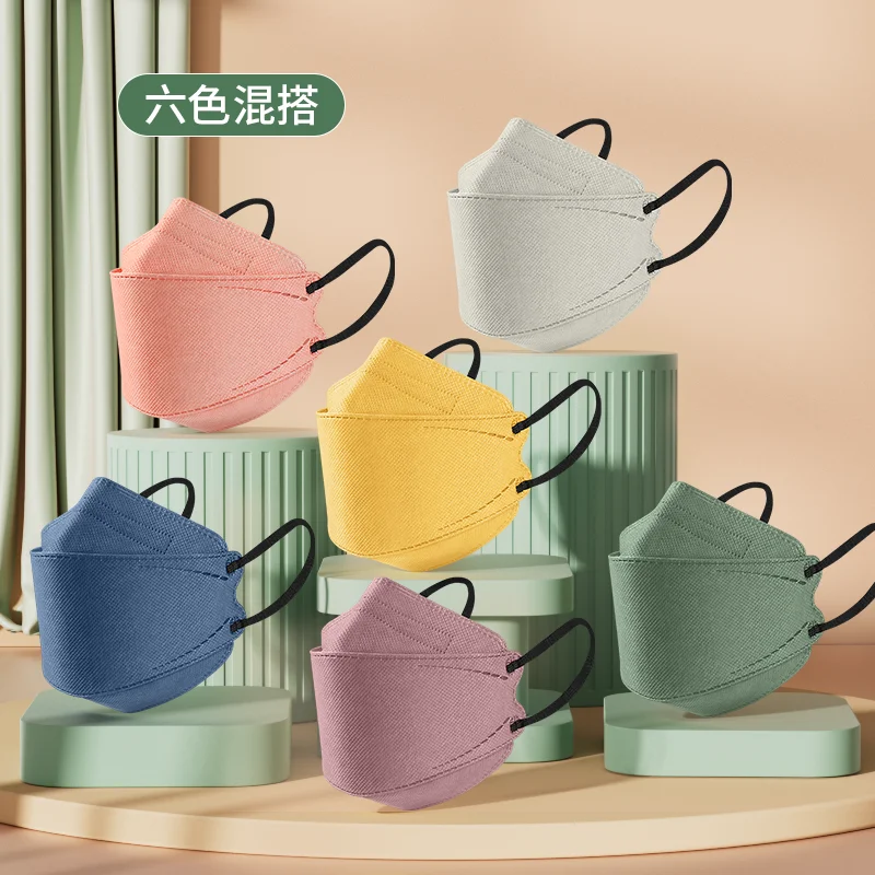 Morandi colored KN95 face masks fish shaped KF willow leaf shaped male 94 shaped 3D N female 95 four layers mascarillas 마스크 5