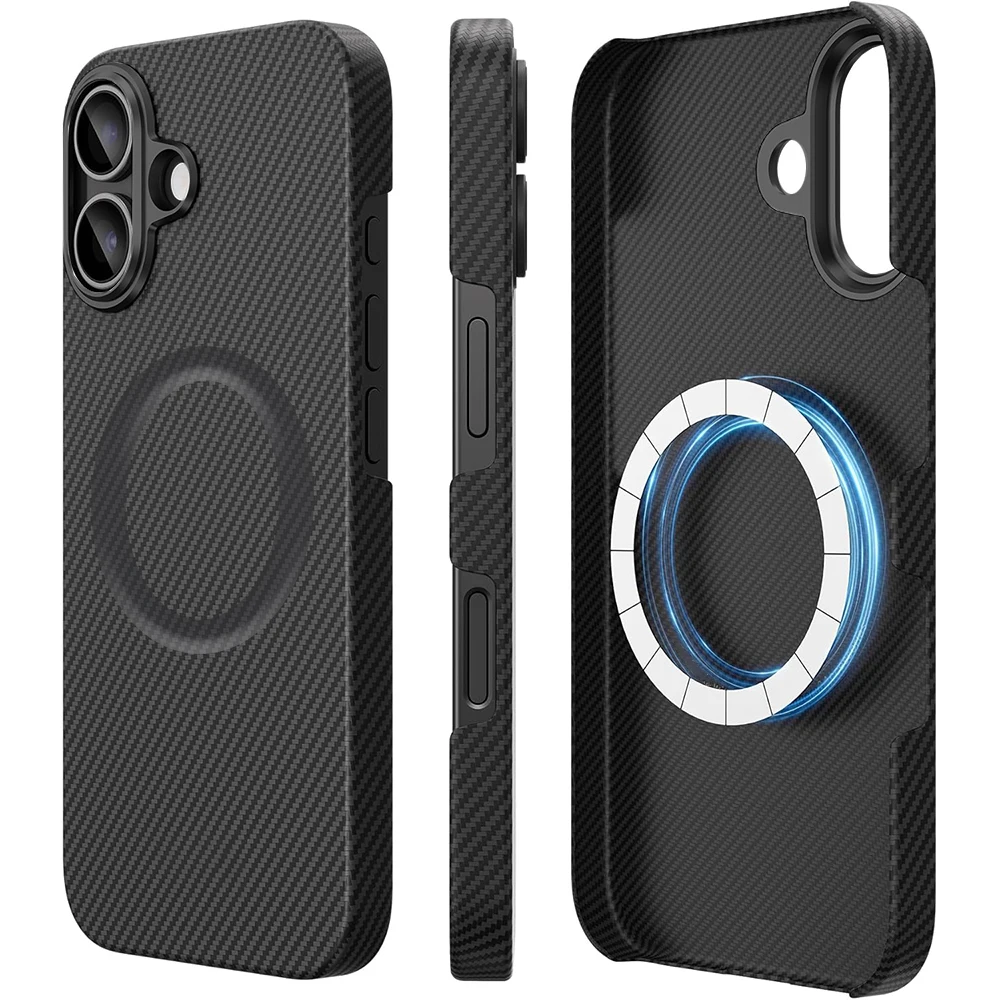 carbon fiber magnetic case for iphone 17/17 pro/17 air/17 promax ultra slim shockproof phone cover with metal lens protectors Carbon Fiber Magnetic Case for IPhone 17/17 Pro/17 Air/17 ProMax Ultra Slim Shockproof Phone Cover with Metal Lens Protectors 1