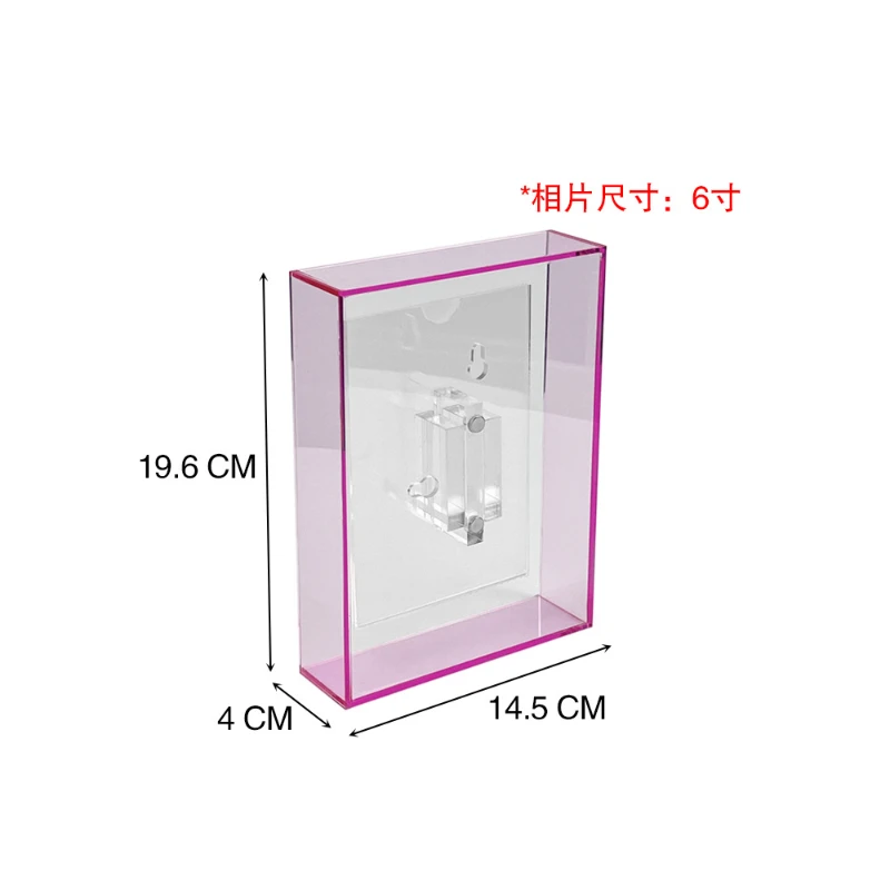 Pink Acrylic Photo Frame for Home Office Decor