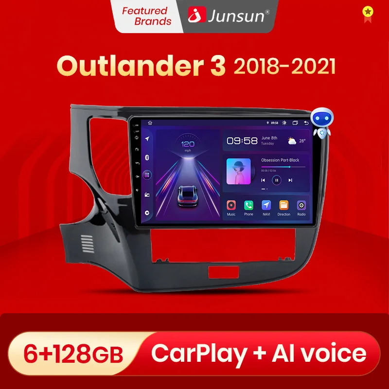 Автомагнитола Junsun мультимедийный плеер на Android 10 0 для Mitsubishi Outlander 3 III GF0W GG0W 2018-2021