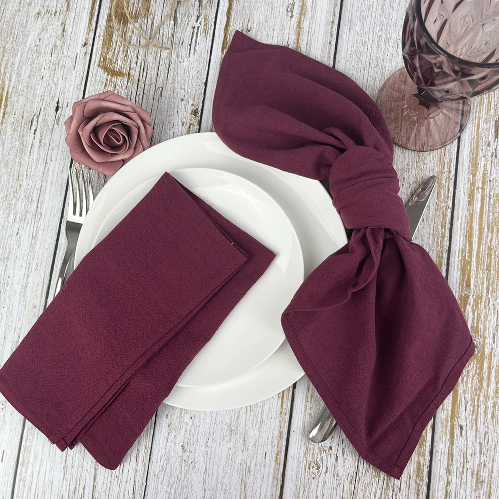 Set of 12 Cotton Cloth Napkins 30x45cm Dusty Blue Fabric Serviette Kitchen Tea Table Towel for Home Wedding Decoration Christmas