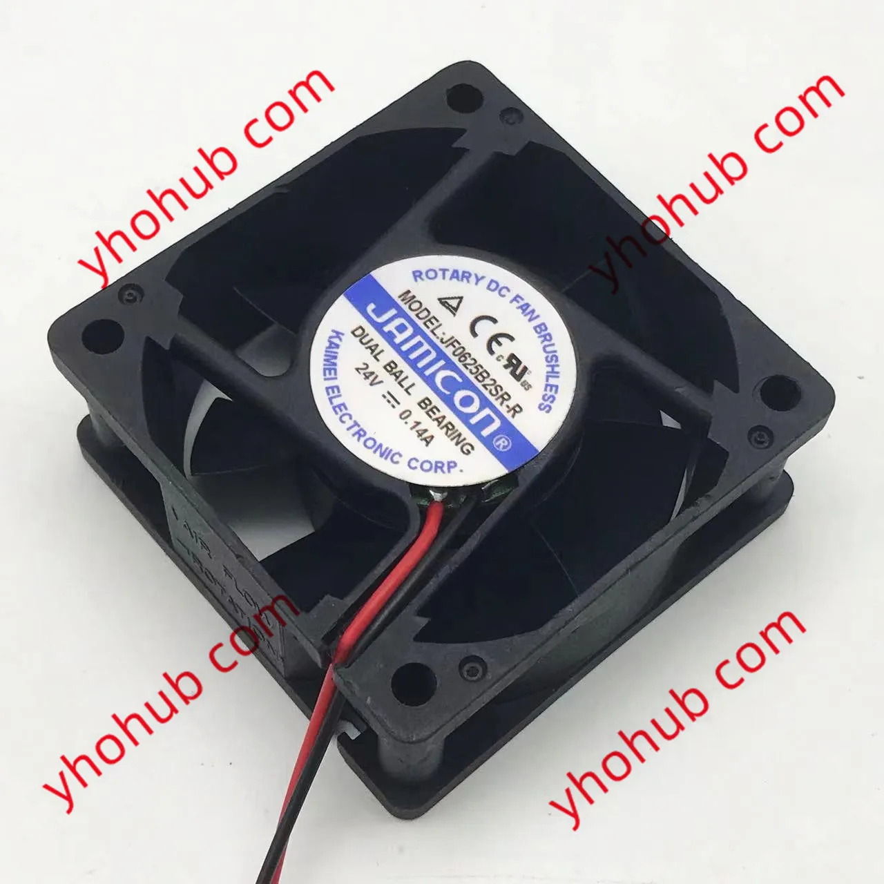 Ventilador de Refrigeração do Servidor Jamicon2-wire Jf0625b2sr-r dc 24v 0.14a 60x60x25 mm