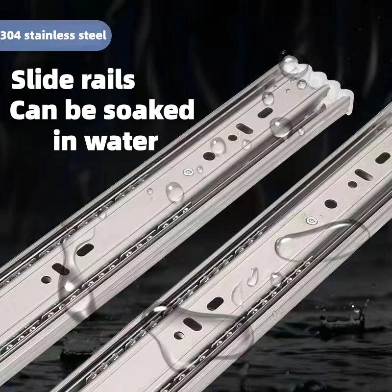 Premium Cold Rolled Steel Drawer Slides - Adjustable Length, Smooth Close Mechanism, Two-Section Cabinet Rails