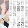 10pcs Waterproof Temporary Tattoo Sticker Love Emoticon Moon Sun Lines Skull Planet Tatto Wrist Fake Tattoos Body Art Women Men 1