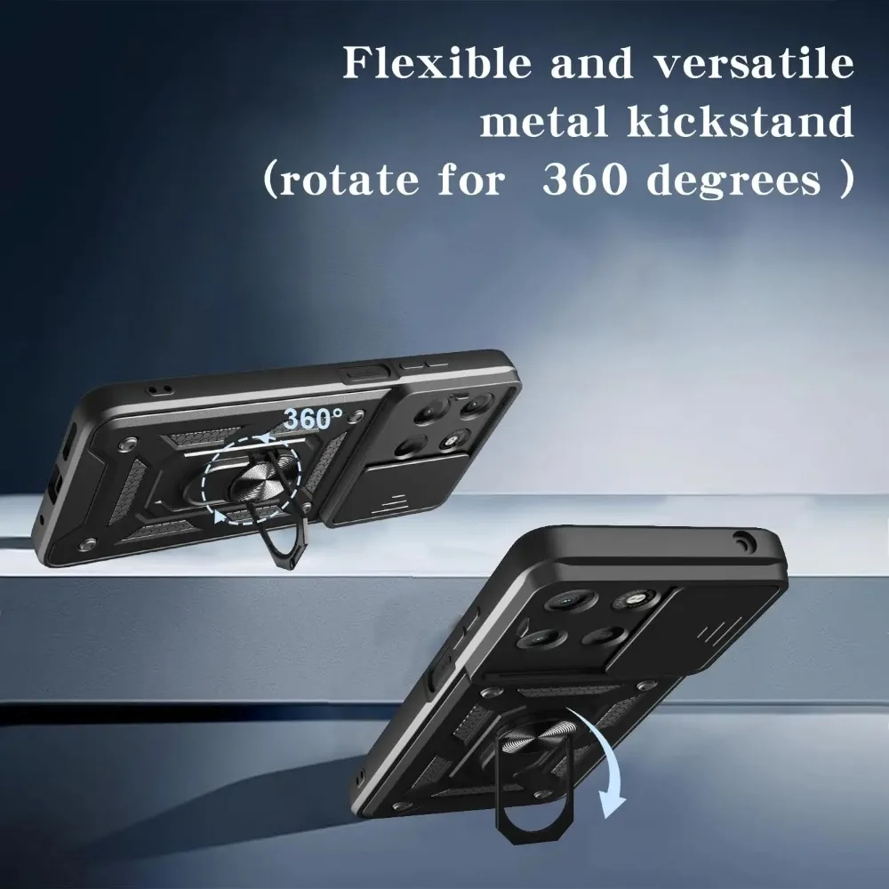 Mingle Armor Slide Lens Protective Case with Magnetic Metal Ring and Anti-Drop Design