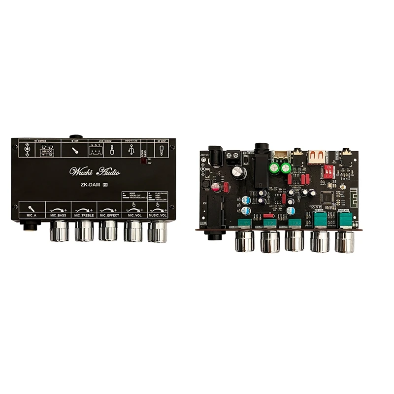 DAM H1 노래방 리버브 보드 전면 효과 마이크, 블루투스 USB 디코딩 보드