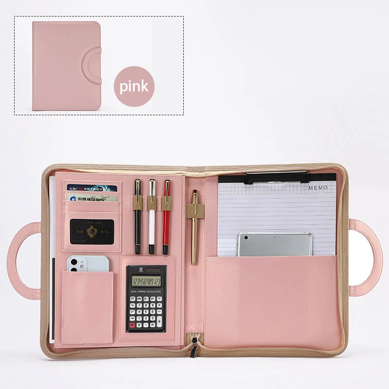 Full Grain Leather Portfolio Binder, Padfolio For Business Resume Legal Noteb - View #7